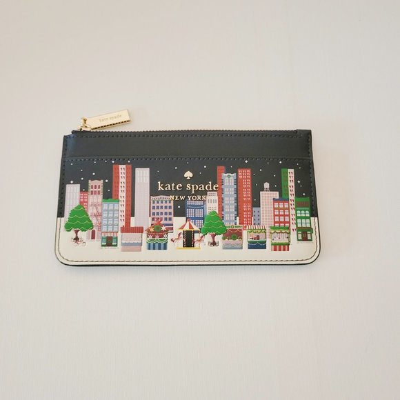 Kate Spade KE696 Other Winter Wonders Large Slim Card Case Holder Multi - Picture 2 of 7